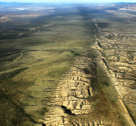 aerial photo of San Andreas fault