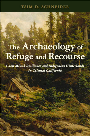 Book cover featuring a painting of people outside a traditional Indigenous dwelling