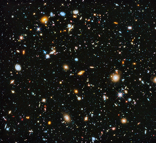 Hubble Ultra Deep Field image of galaxies