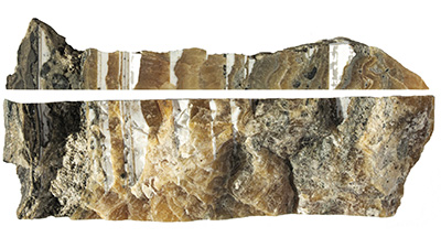 two views of a rock sample