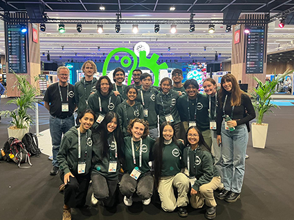 The iGEM team poses for a group photo at the 2023 Jamboree.