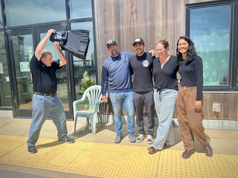 Photographer with research team at UC Santa Cruz Coastal Science Campus