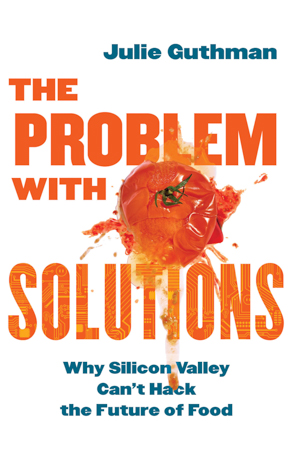 Cover image for book, showing a smashed tomato and computer circuit pattern