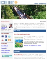 April 2009 Newsletter screenshot