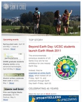 April 2011 Newsletter screenshot
