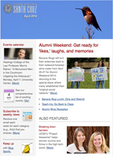 April 2014 Newsletter screenshot