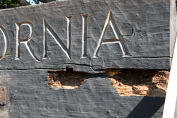 After nearly 45 years, new redwood sign graces main campus entrance