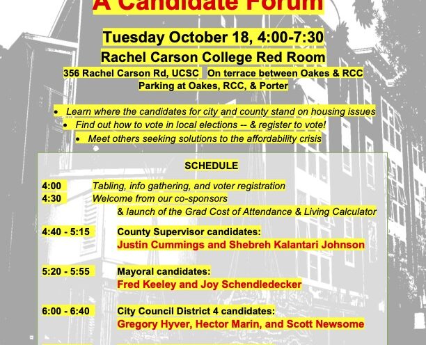 On-campus candidate forum to focus on affordable housing