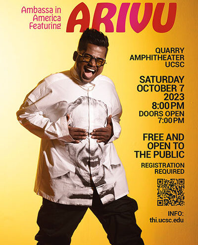 Arivu, the massively popular and groundbreaking Indian rapper, will play an intimate outdoor show at UCSC’s Quarry Amphitheater, presented by the Center For South Asian Studies