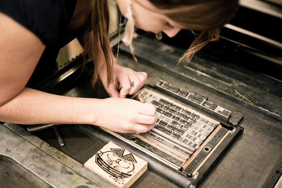 Student sets her type