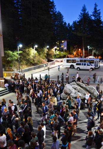 Photo of students at vigil