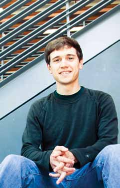 Emerson Glassey (biochemistry and molecular biology major, bioinformatics minor) (Photo by Carolyn Lagattuta)