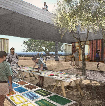 Rendering of the new UC Santa Cruz Institute of the Arts and Sciences by Tod Williams Billie Tsien Architects (image courtesy Tod Williams Billie Tsien Architects)