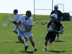 Zach Olenik in men's lacrosse action