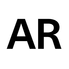 "AR" in blank on white background