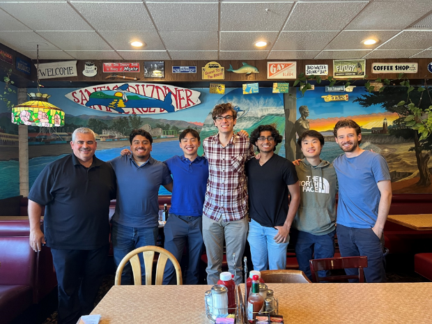 Students and a police officer standing