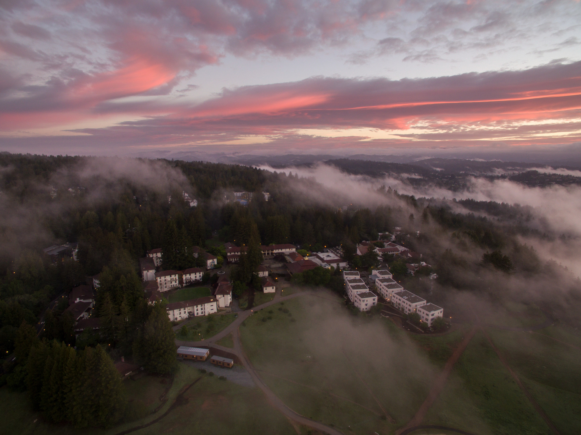Sunset over Cowell and Stevenson Colleges