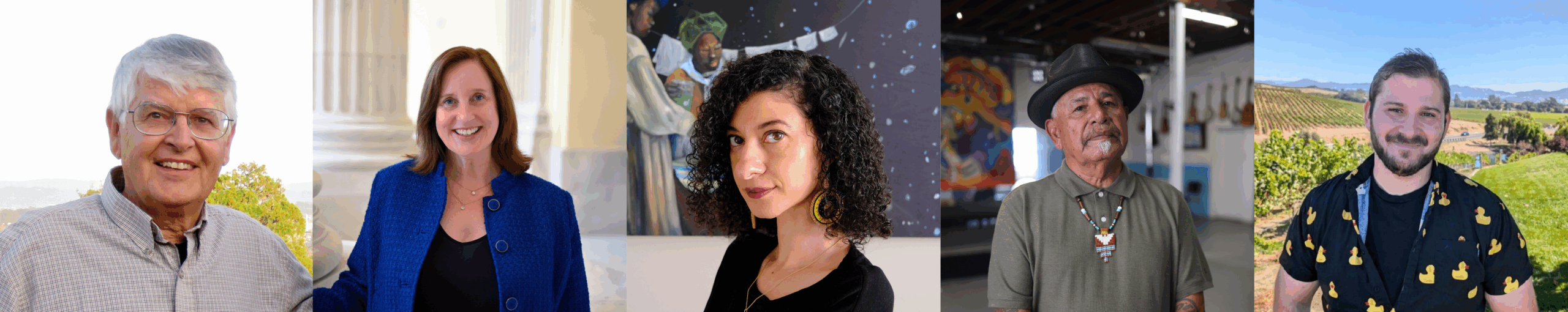 A photo collage of the five alumni awards recipients.