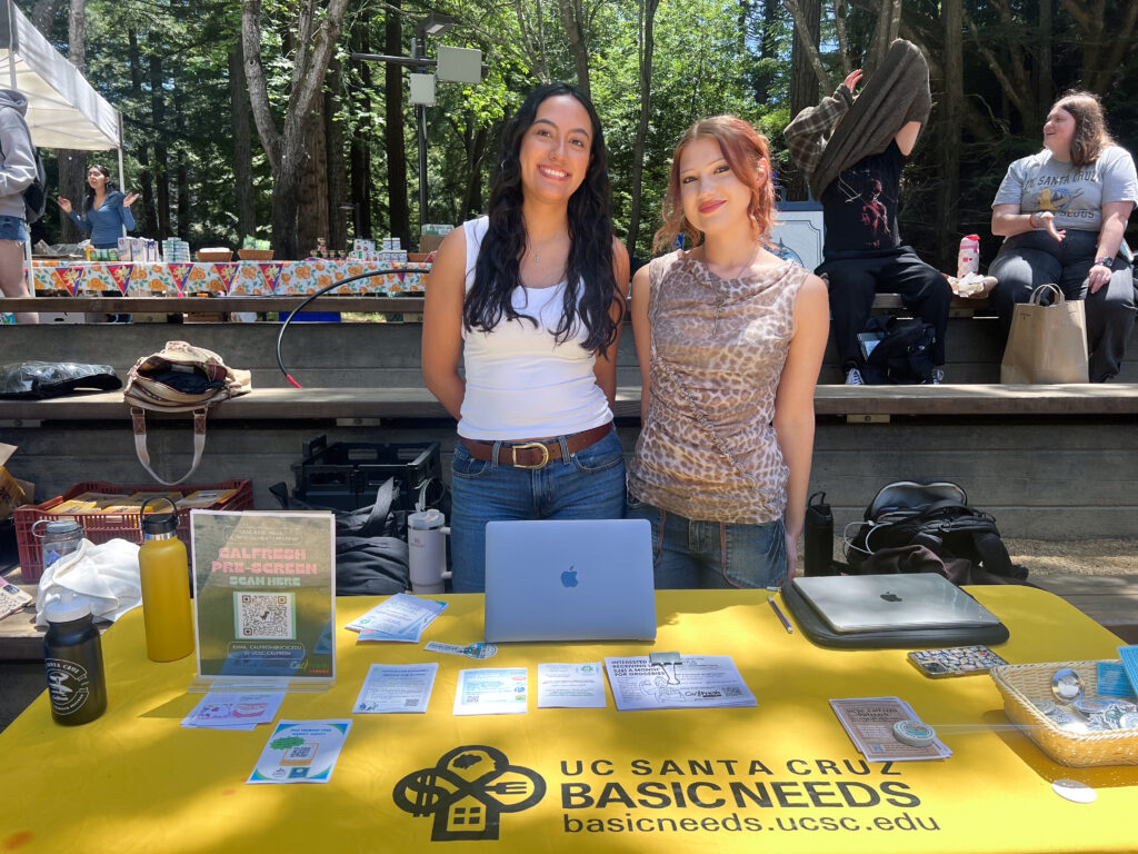 students tabling at basic needs fair