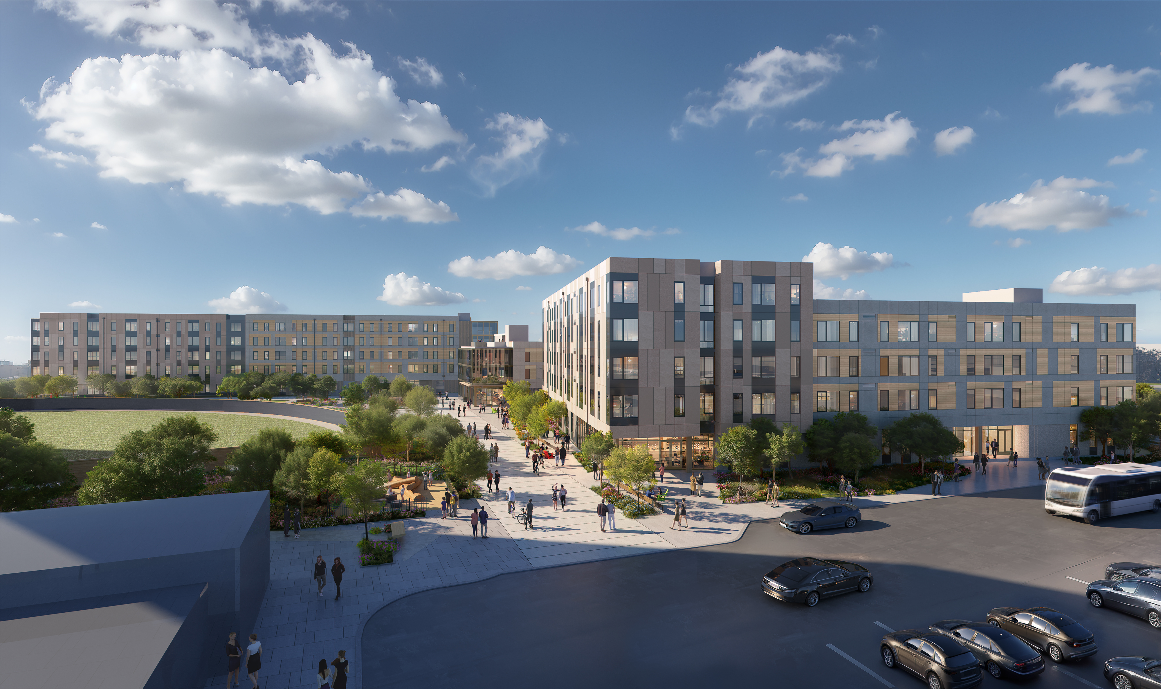 Rendering of the joint UCSC-Cabrillo College housing project