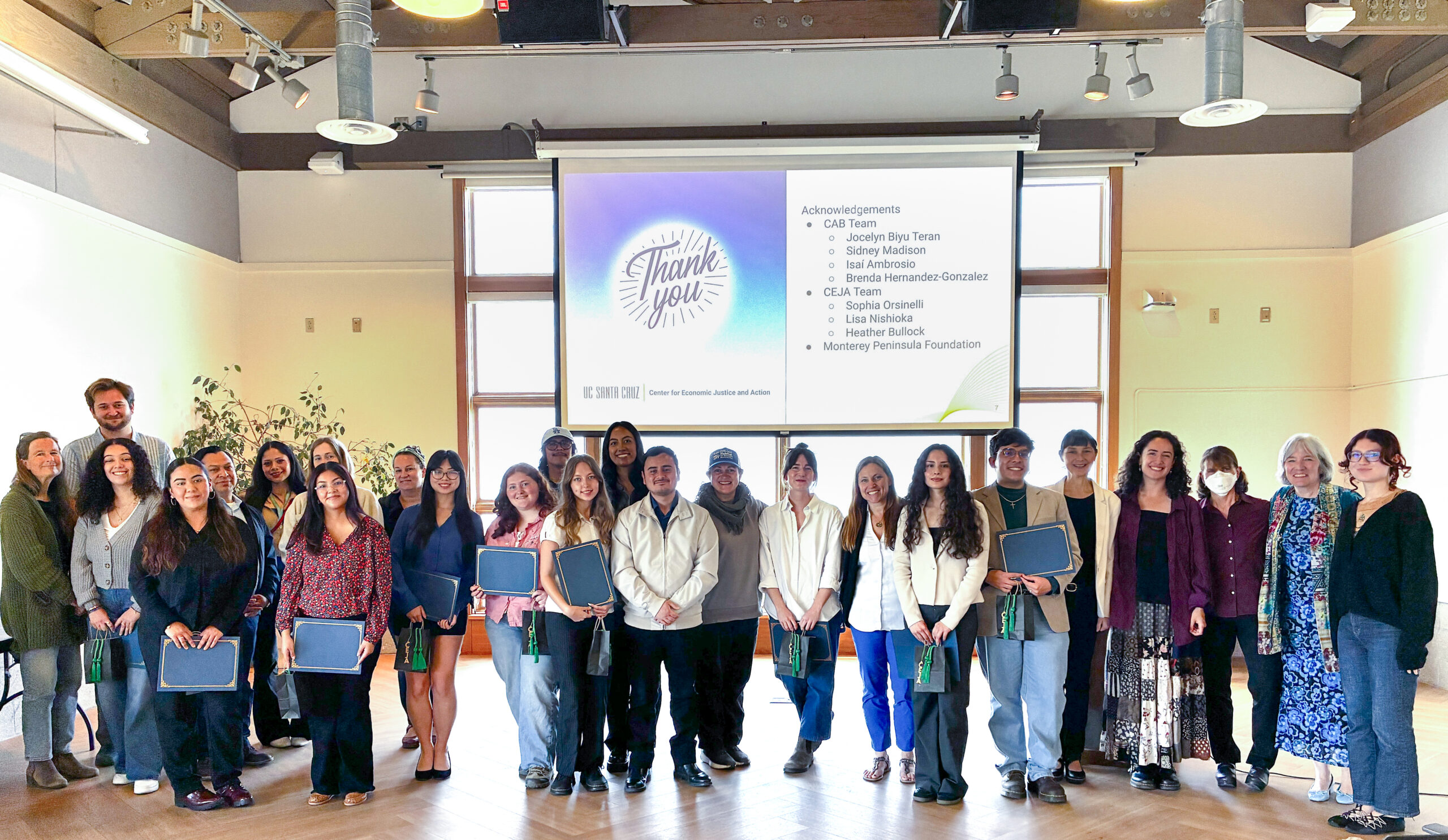 corps group in front of presentation set up