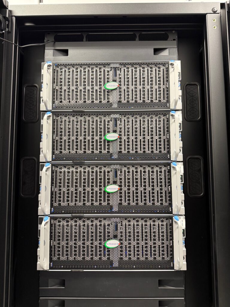 Open rack of computing nodes