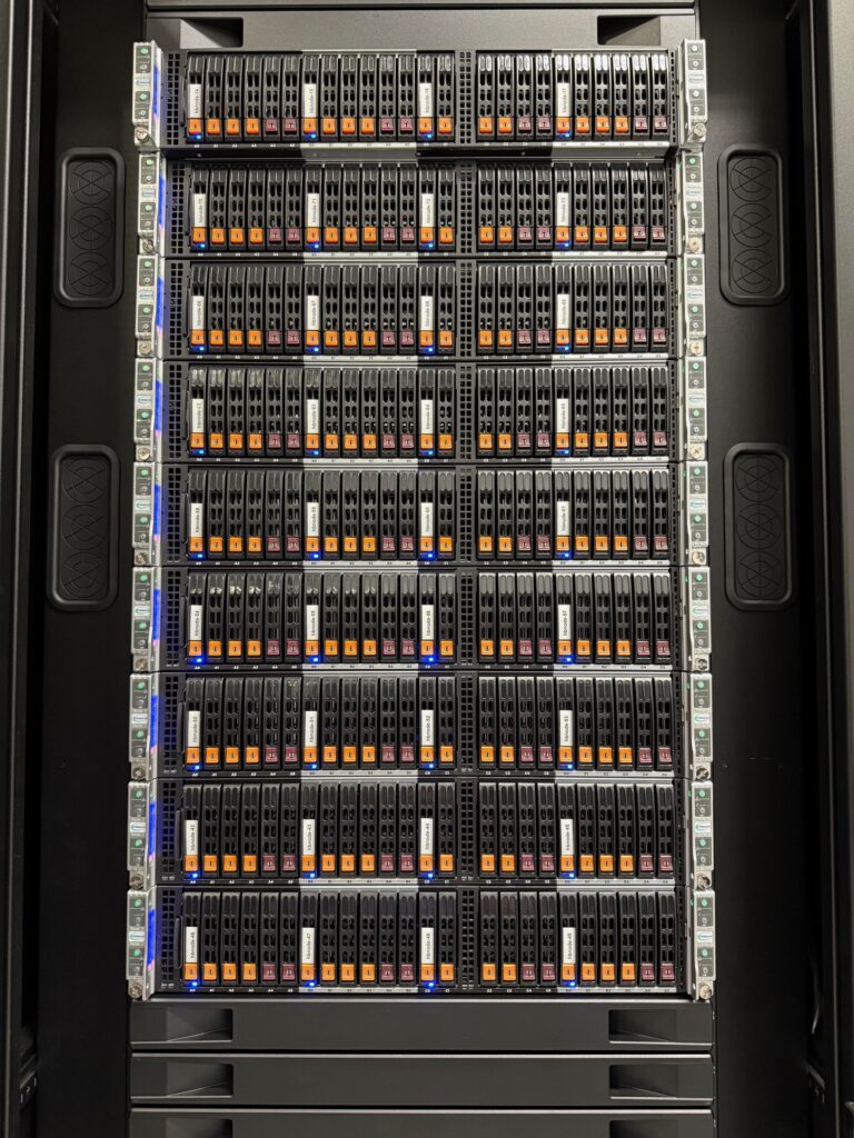 Open rack of computing nodes