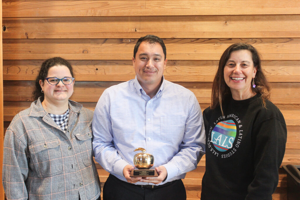 Justin Perez with two LALS staff members