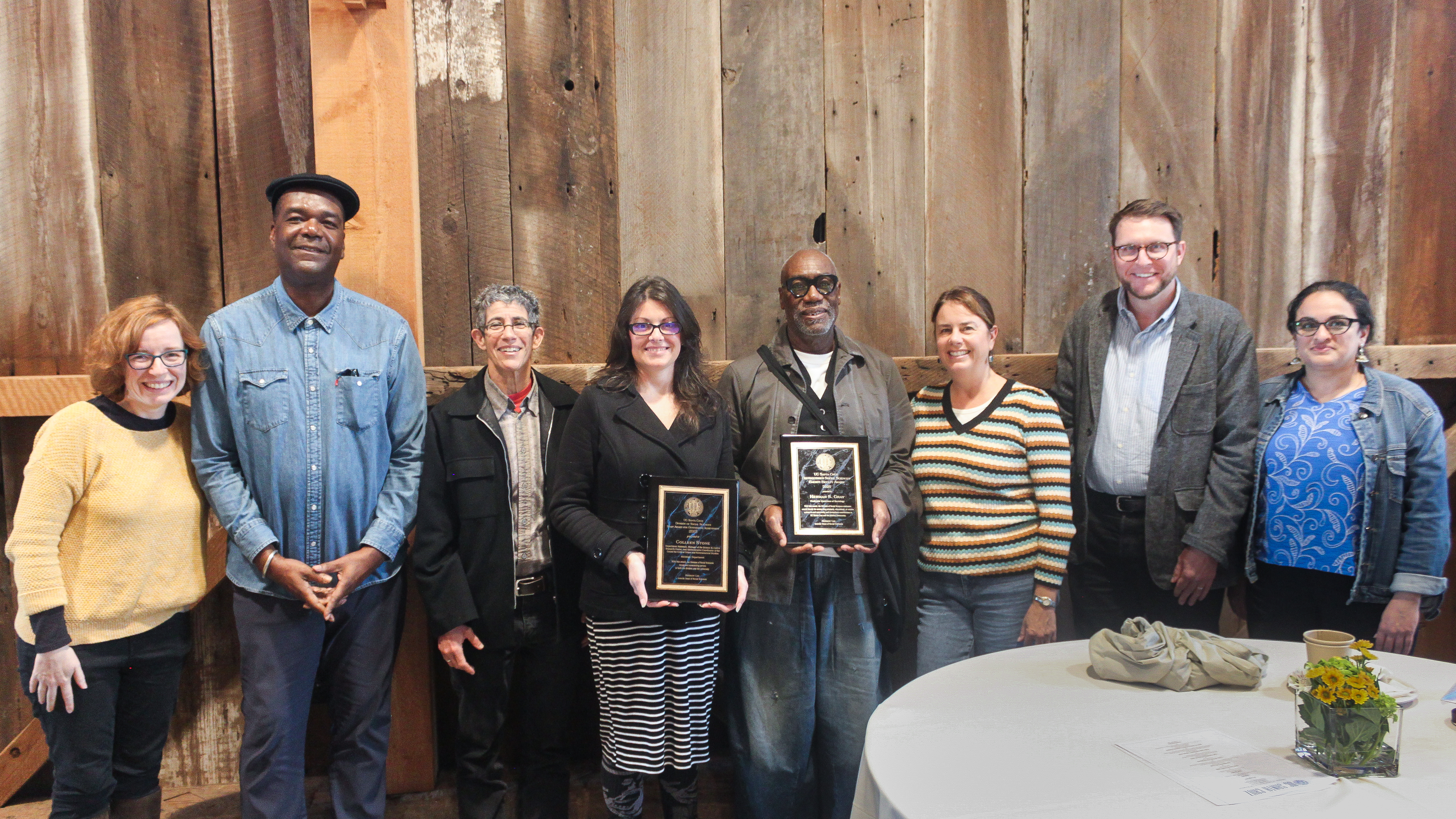 sociology awardees with colleagues