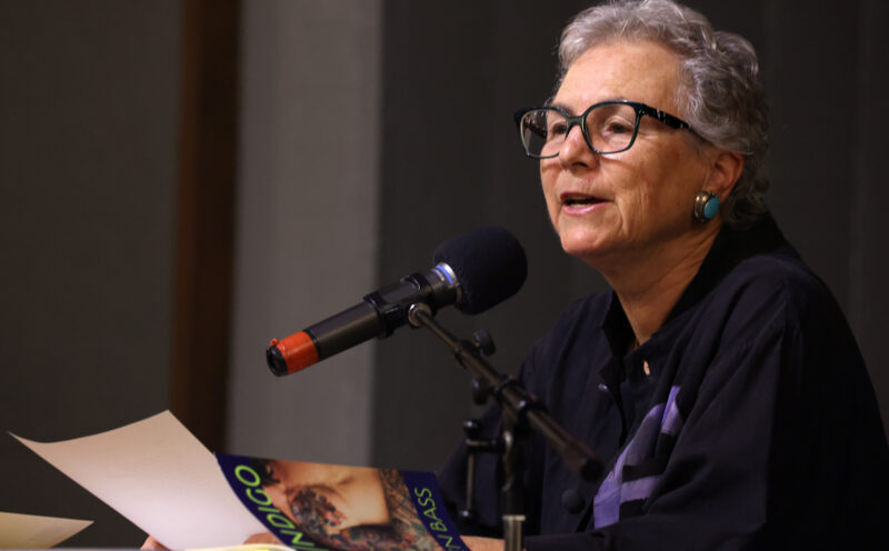 Celebrating the power of poetry: Ellen Bass draws large, enthusiastic crowd for Morton Marcus Poetry Reading on campus