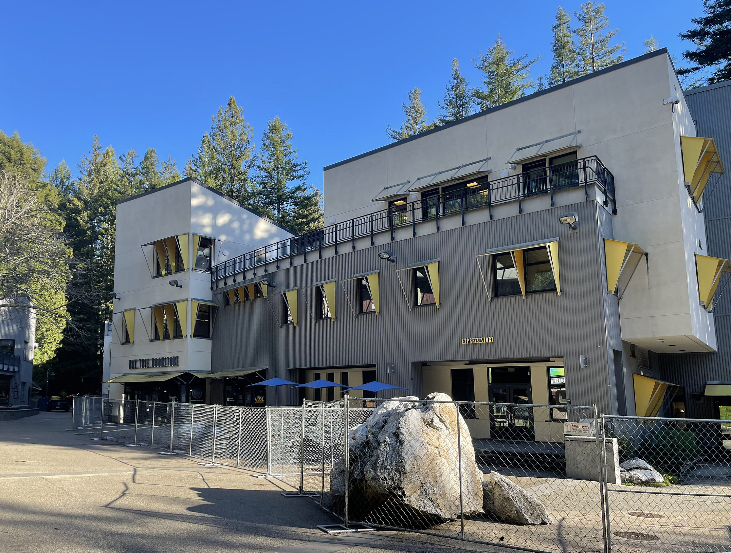 Bay Tree Building with construction fencing