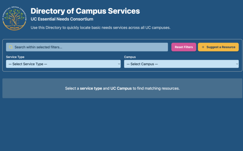 New basic needs directory provides UC students with one stop shop for resource information