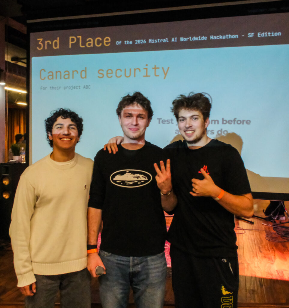 Anthony Lamas (B.S. ‘26, computer science), Ivan Severinov (B.S. ‘26, computer science), and Daniel Perlove (B.S. ‘25, applied mathematics and computer engineering)