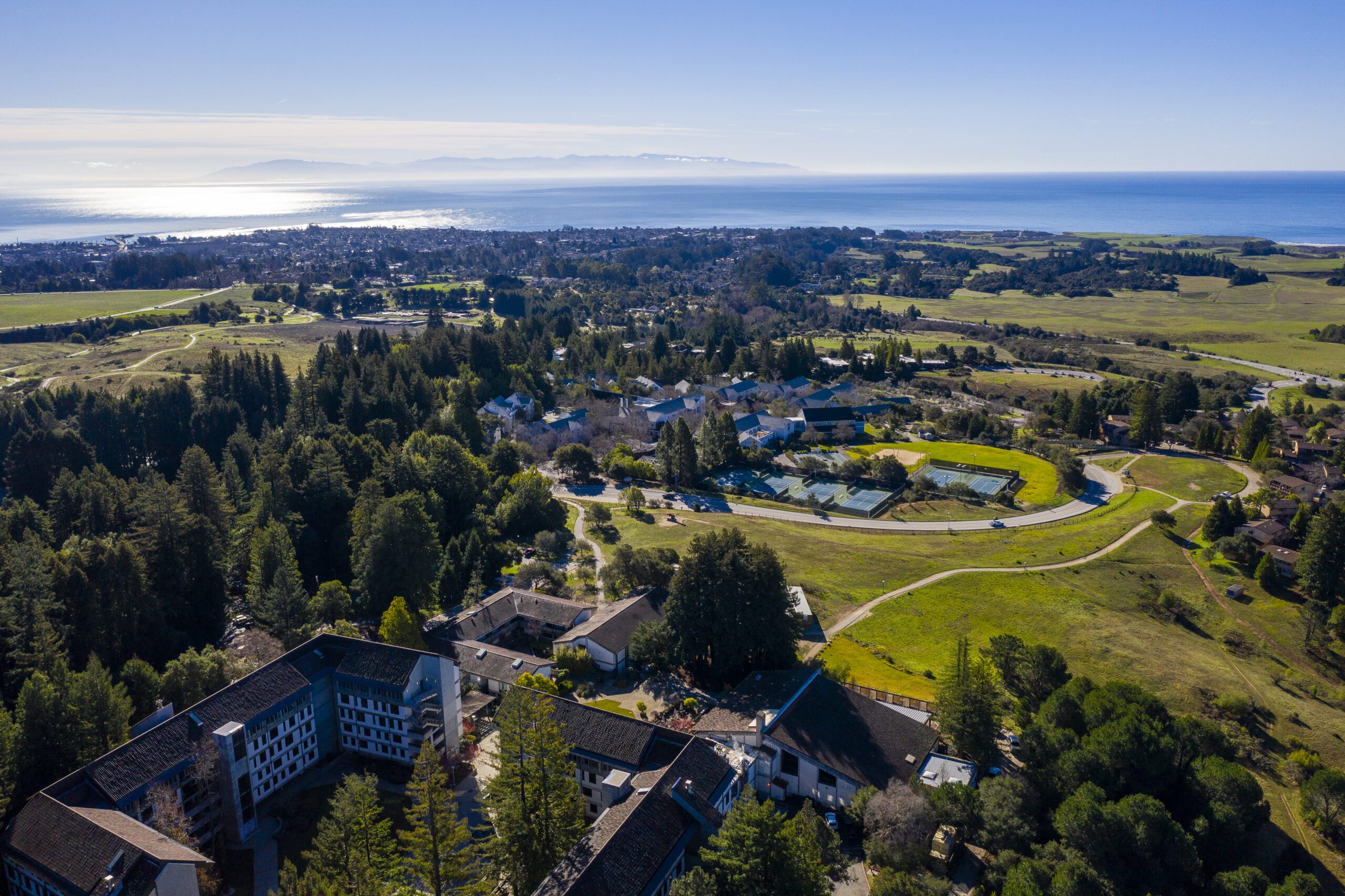 Porter College seen from the air on Feb. 3, 2021. (Jacinto Salz/UC Santa Cruz)