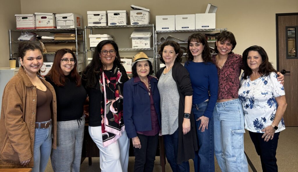 Dolores Huerta alongside UCSC graduate students