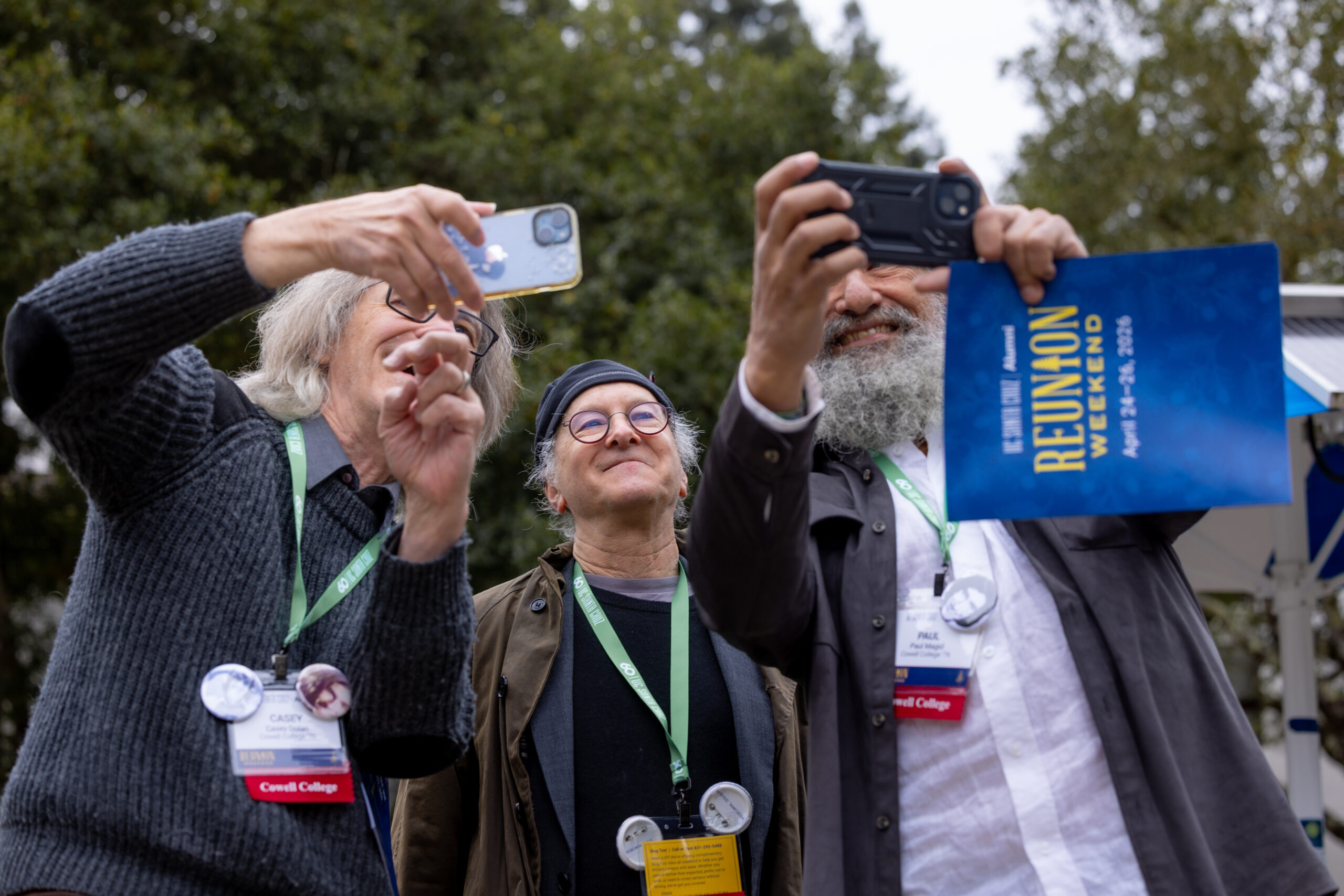 Alumni take a selfie at Alumni Reunion Weekend.