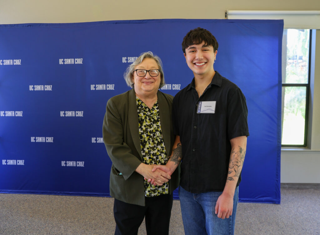 Isa Gonzalez and Chancellor Cindy Larive