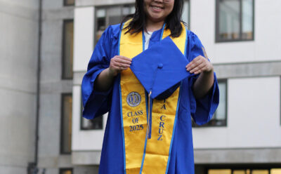 Evelyne Gong in graduation cap and gown