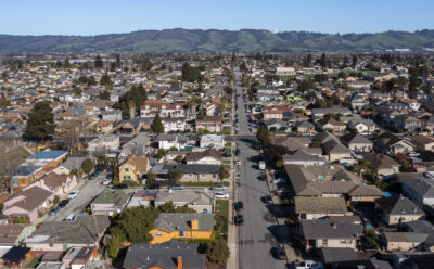 Aerial view of houses in Watsonville.