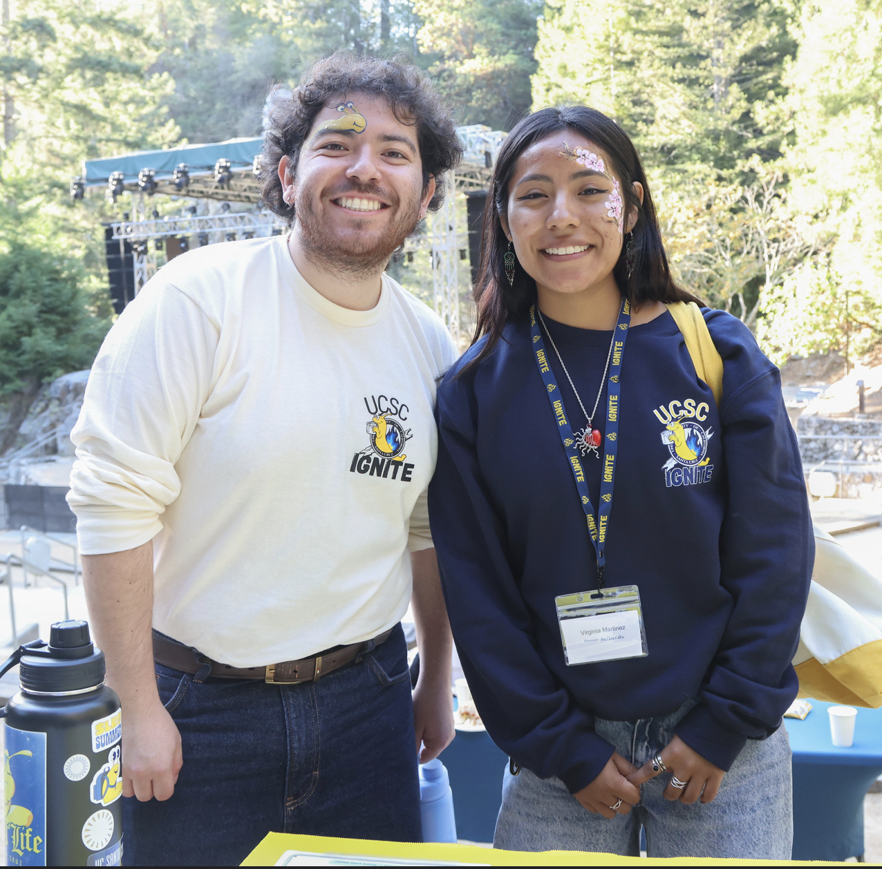 Ignite students welcomed at Quarry plaza with games, food and fun.