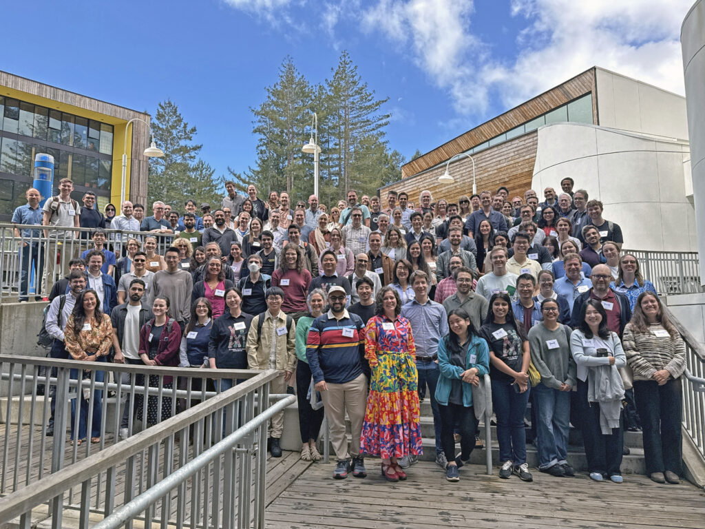 A group of around 75 academic researchers on the UC Santa Cruz campus.