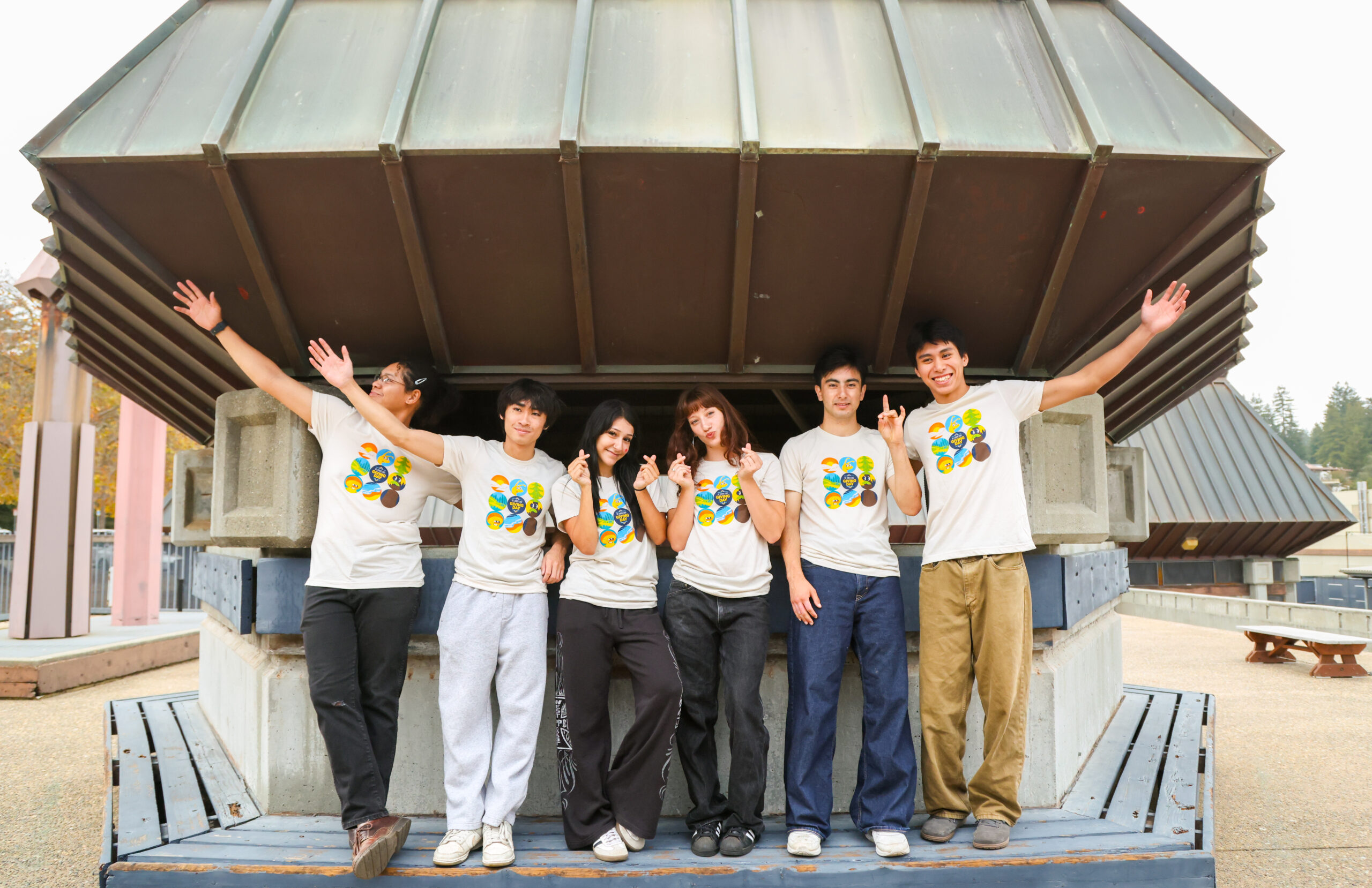 UCSC's Muay Thai team poses for a photo wearing Giving Day shirts.